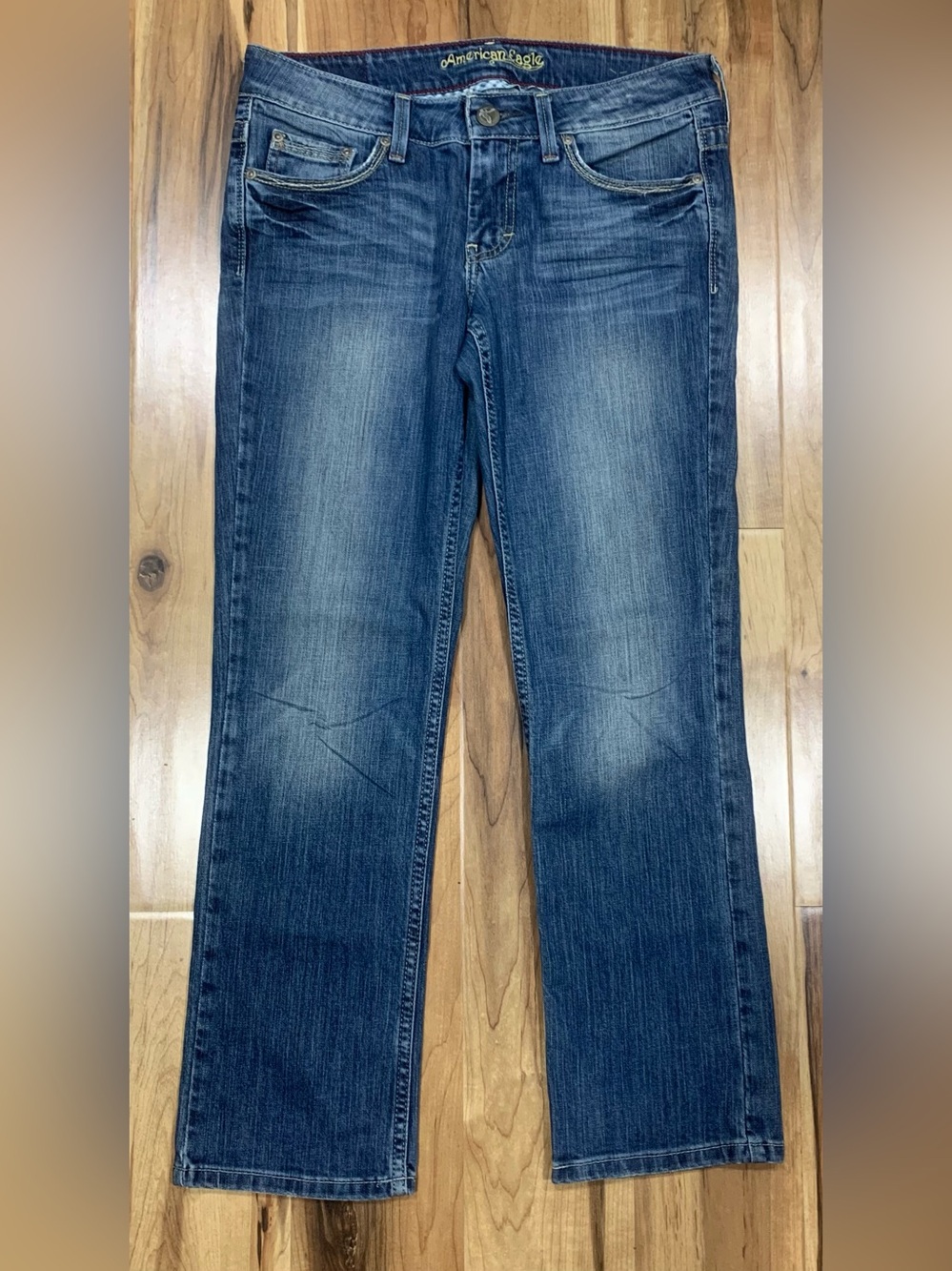 American Eagle Hipster Straight Leg Jeans Vintage Denim Low Rise Y2k Womens 6